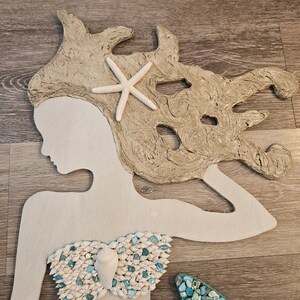 Seashell Mermaid - Beach Decor - Nautical Decor - Coastal Decor - Etsy