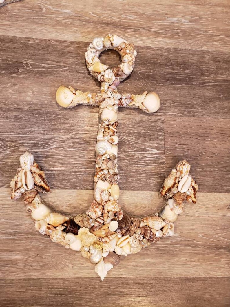 Seashell Anchor Nautical Decor Beach Decor Seashell Wall | Etsy