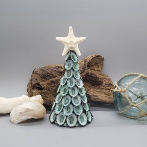 Beachy Christmas Tree -  Seashell Tree Ornament - Coastal Ornament - Coastal Christmas - Limpet Shell Tree - Miniature Christmas Tree