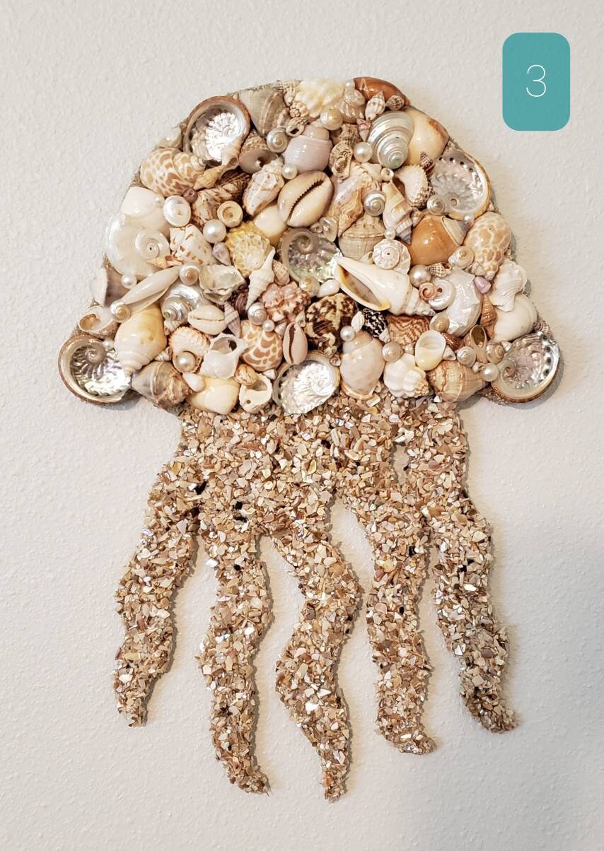 Beach Decor Seashell Jellyfish - Jellyfish Decor - Nautical Decor ...
