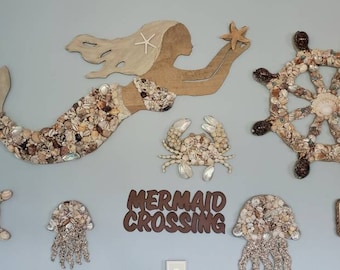 Seashell Mermaid Beach Decor Nautical Decor Coastal | Etsy