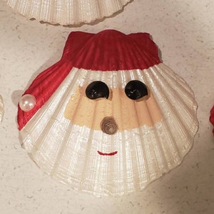 Santa Seashell Christmas Ornament