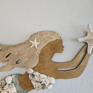 Seashell Mermaid - Beach Decor - Nautical Decor - Coastal Decor - Etsy