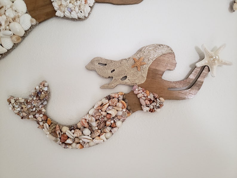 Seashell Mermaid - Beach Decor - Nautical Decor - Coastal Decor - Etsy