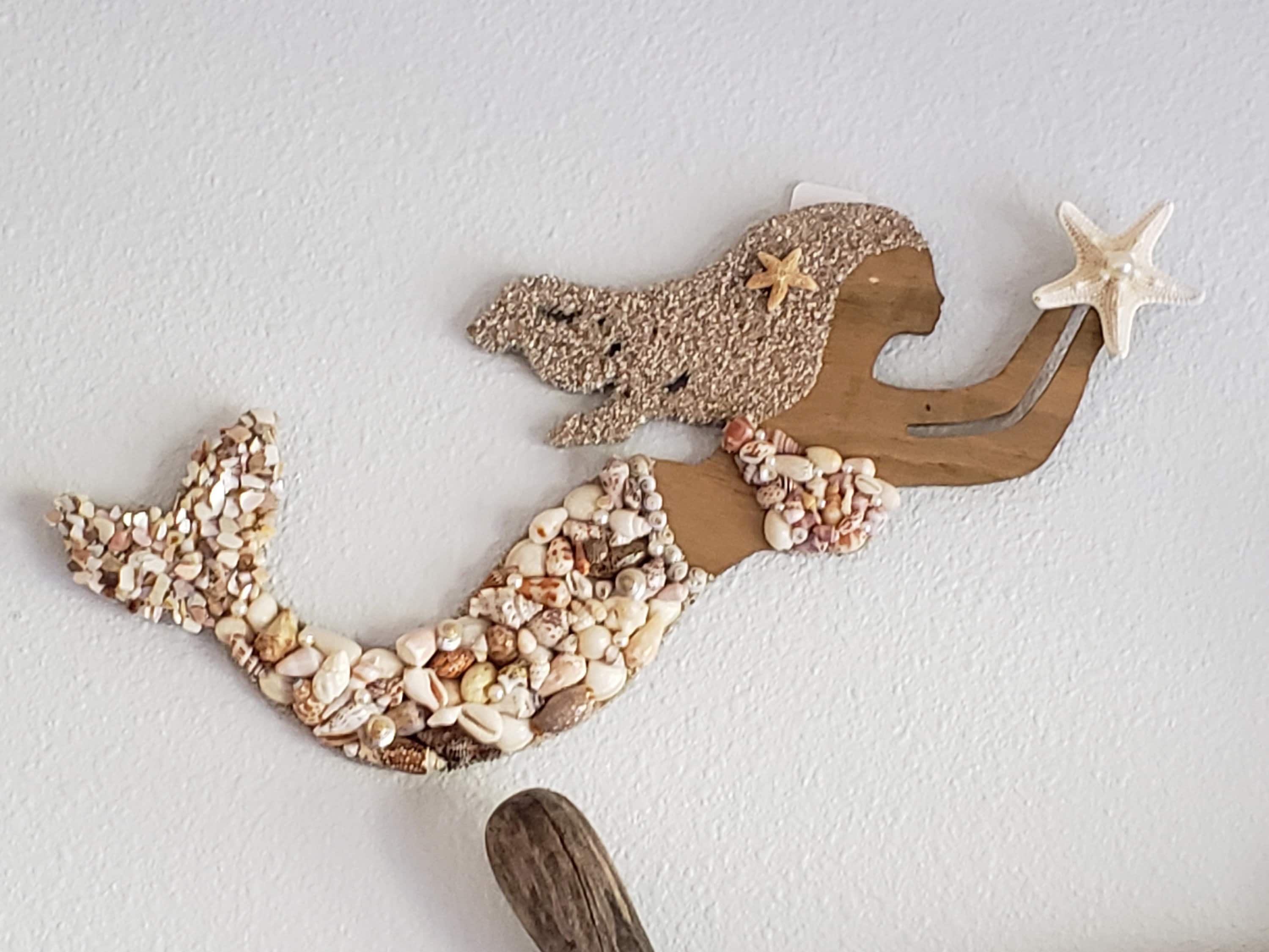 Seashell Mermaid - Beach Decor - Nautical Decor - Coastal Decor - Etsy