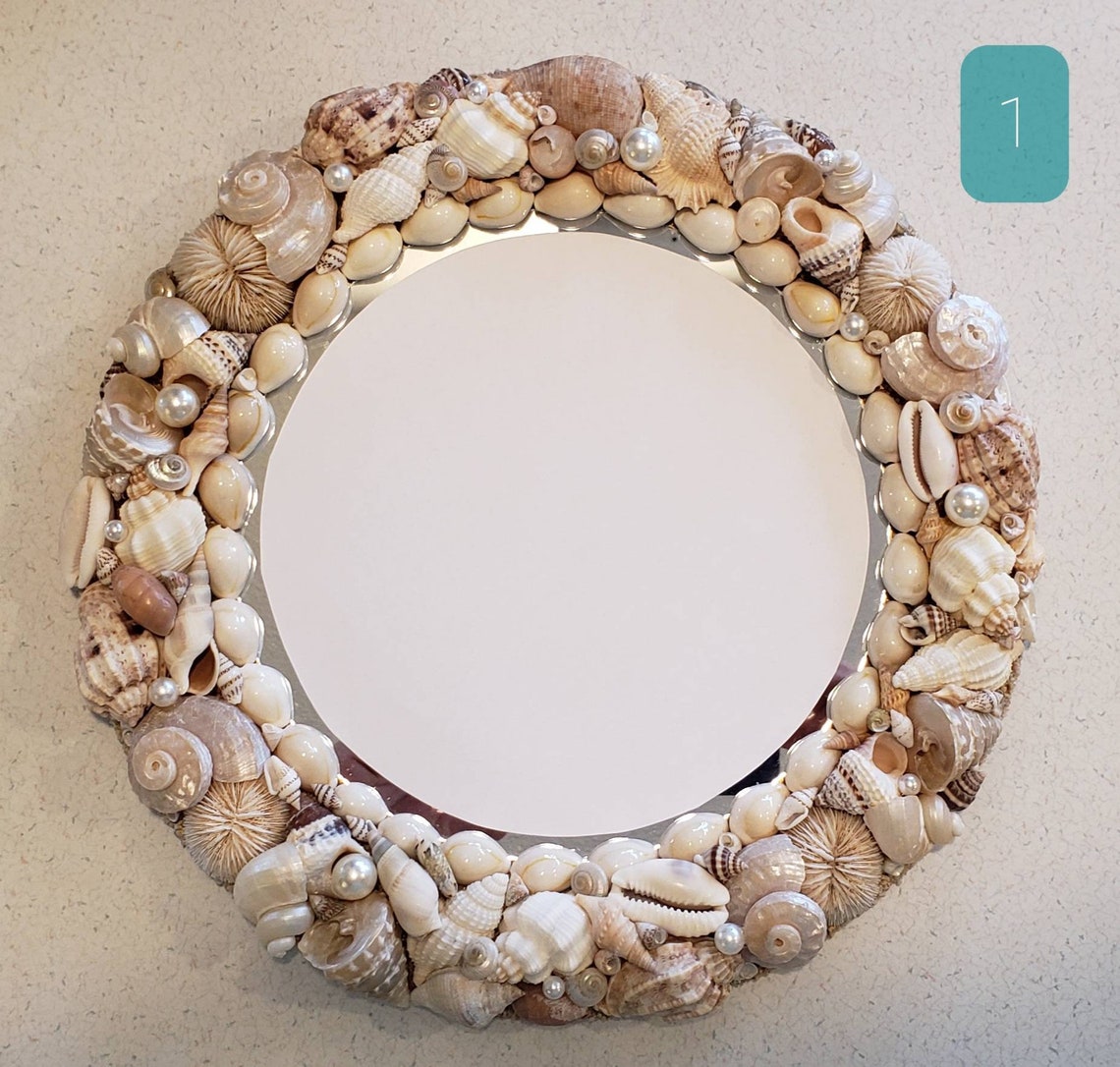 Seashell Mirror Beach Decor Mirror Round Seashell Wall Etsy