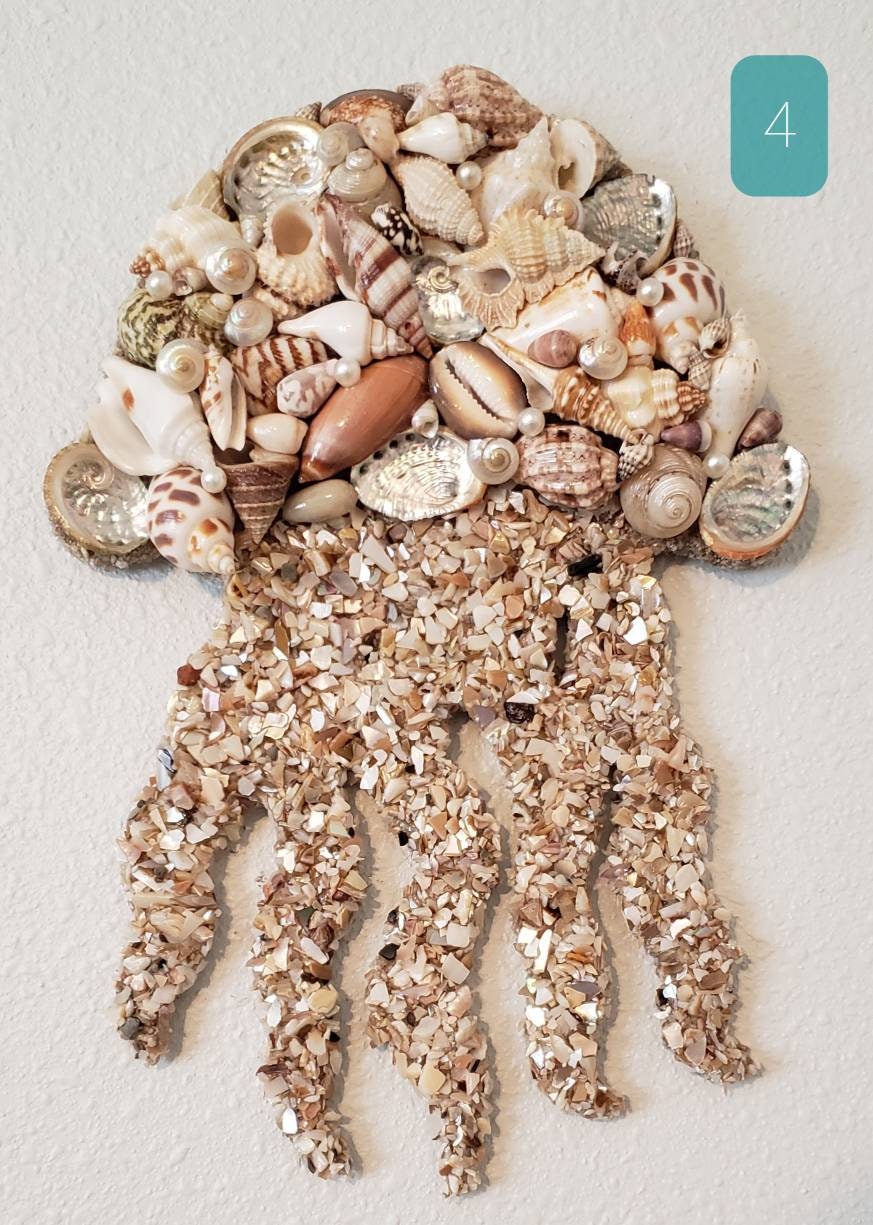 Beach Decor Seashell Jellyfish - Jellyfish Decor - Nautical Decor ...