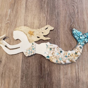 Seashell Mermaid - Beach Decor - Nautical Decor - Coastal Decor - Etsy