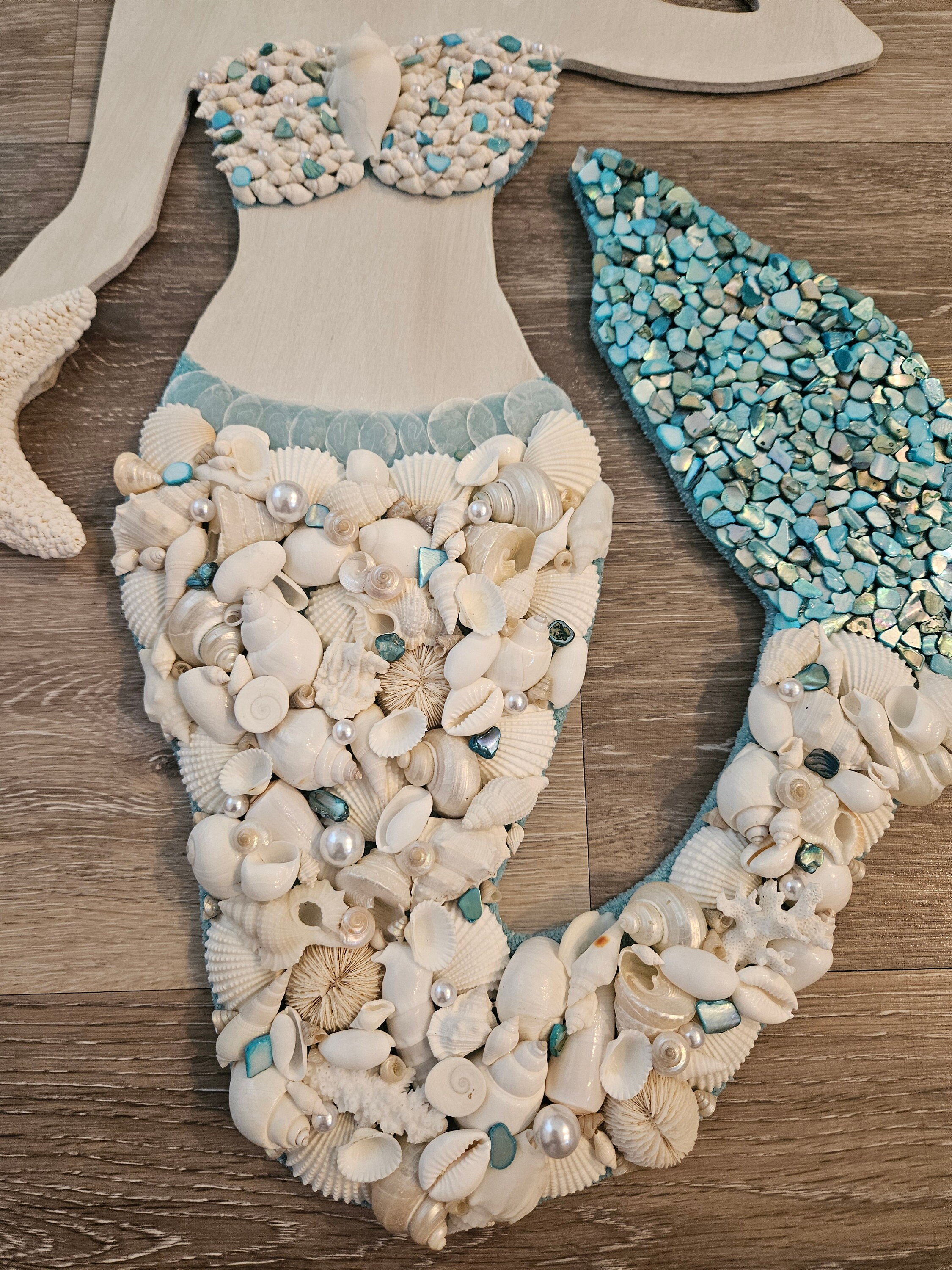 Seashell Mermaid - Beach Decor - Nautical Decor - Coastal Decor - Etsy