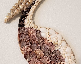 Seashell Pelican- Pelican Wall Decor - Sea life Decor - Coastal Decor-Beach Decor - Seashell Decor