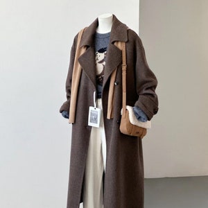 Asymmetrical Jacket, Wool Coat, High Collar Coat, Winter Coat With Pockets,  Asymmetrical Wool Coat, Maren Wool Jacket, Marcella MC0720 