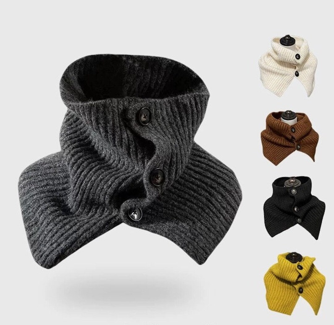 Knitted Warm Neck Scarf / Knitted Snoods /scarves/ Buttoned Cowl