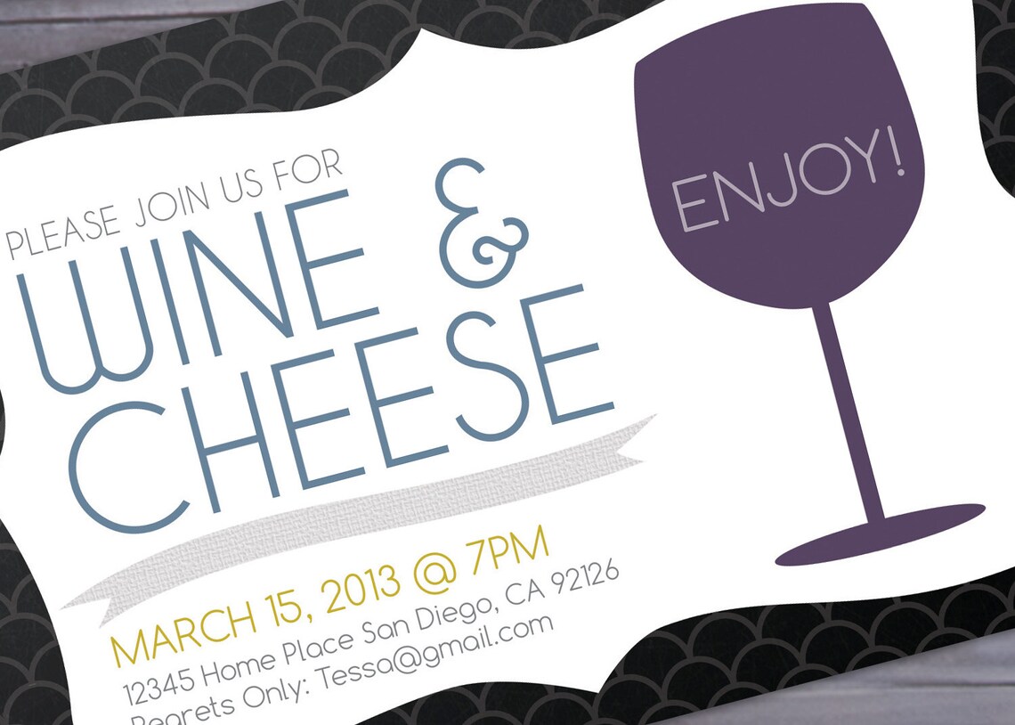 Wine and Cheese Party - Invitation Printable - Etsy