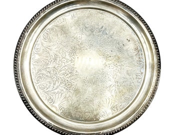 Vintage Silver Plated Round Tray