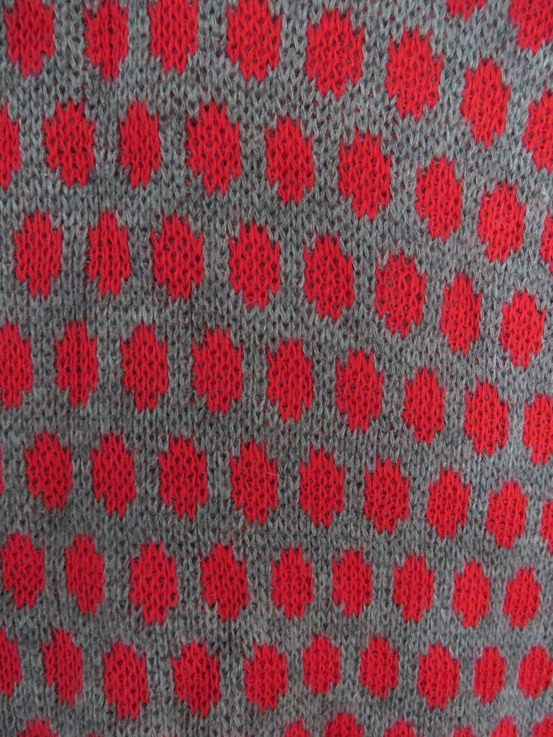 1980s Gray Red Polka Dot Sweater 80s Novelty Sweater Ugly Sweater Party 80s Hipster Sweater Vintage Crewneck Sweater Dotted