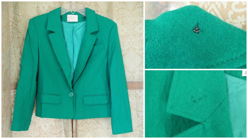ON SALE 1950s Miss Pendleton Emerald Green Suit Vtg Wool Suit 50s Skirt Suit Matching Jacket Skirt 2 pc Jackie O Mad Men 50s Wool Green Suit