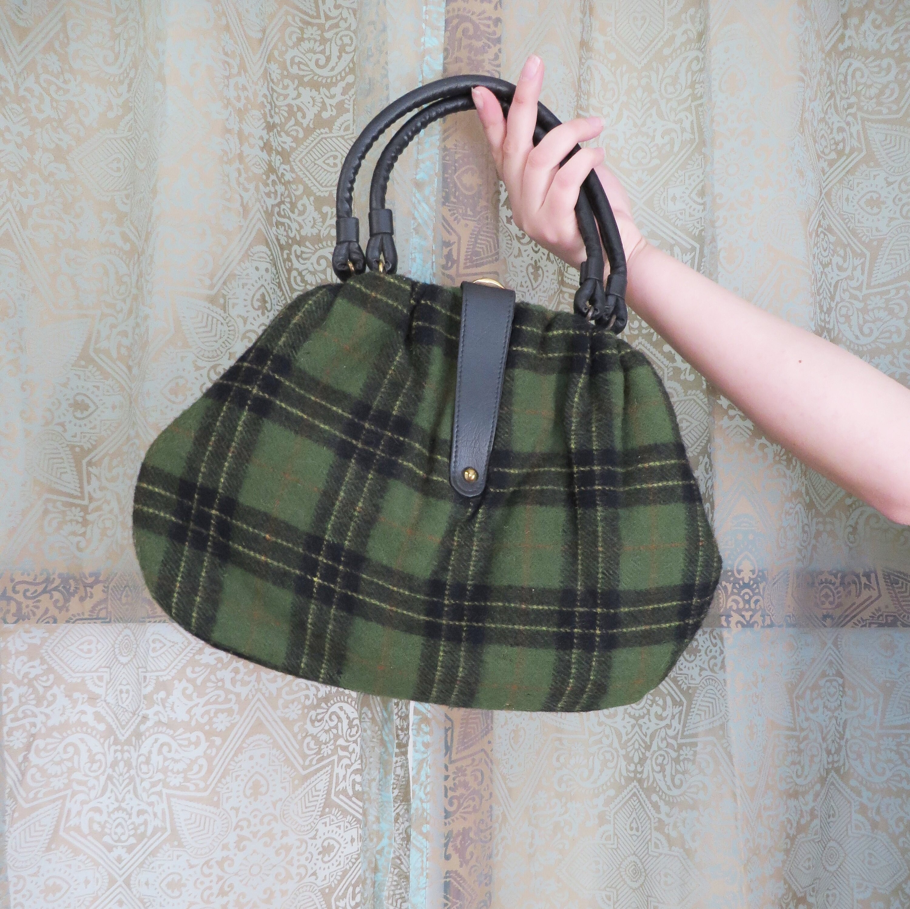 vintage plaid purse