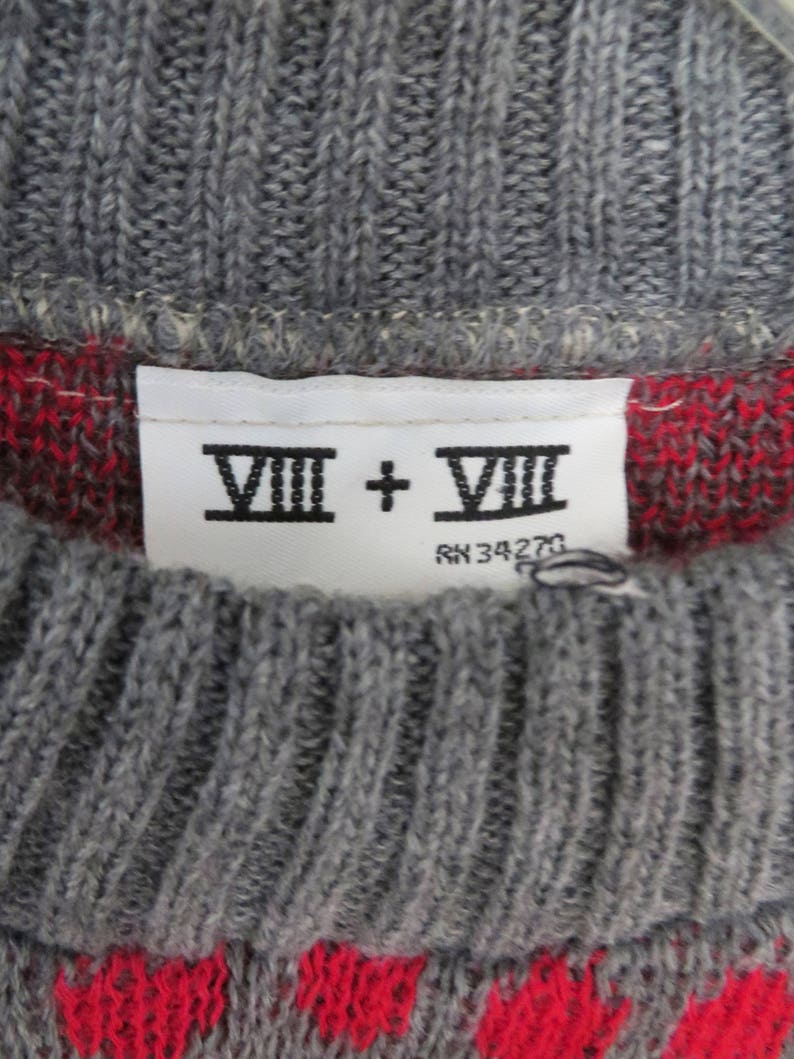 1980s Gray Red Polka Dot Sweater 80s Novelty Sweater Ugly Sweater Party 80s Hipster Sweater Vintage Crewneck Sweater Dotted