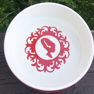 Mariée rouge de Frankenstein Small Pet Food Bowls fait main fait OHIO USA poterie poterie chat chien