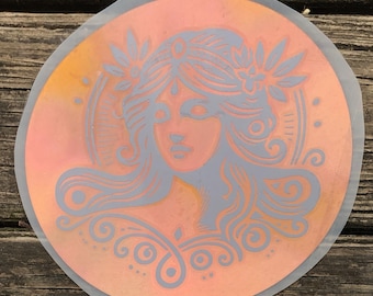 Rose Gold Grey Persephone Die Cut Vinyl Sticker Decal (8.5 inch)