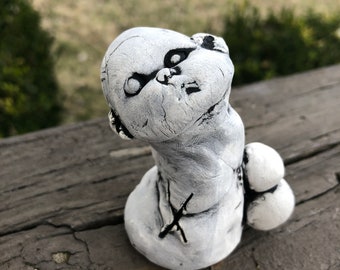 weird dead zombie baby with balls handmade hand made creepy strange ceramic pottery goth punk