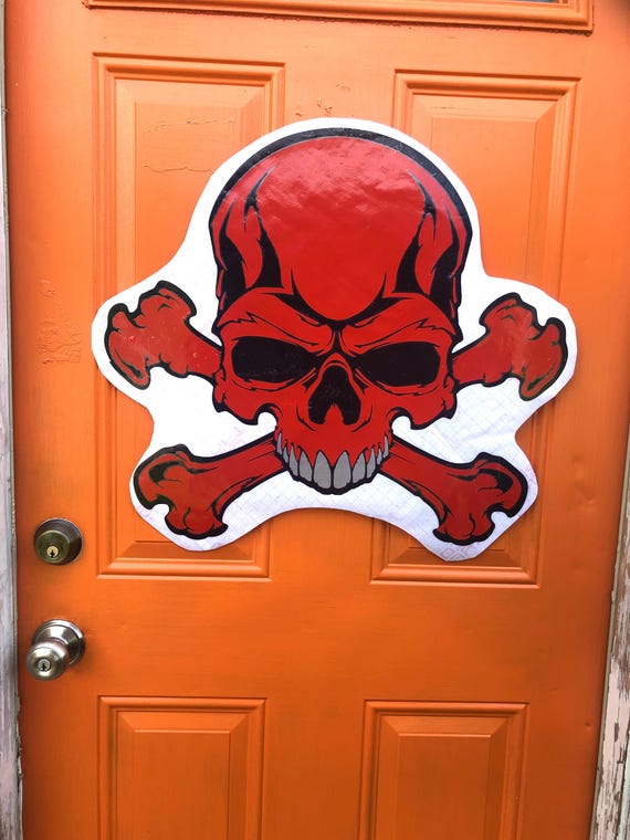 Black Red Skull & Crossbones Decal
