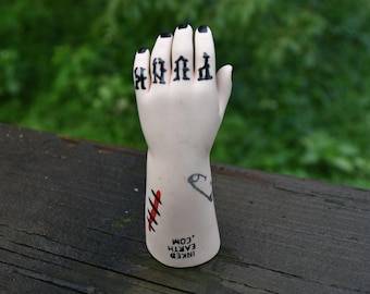 Punk Rock Baby Arm Porcelain Smoking Pipe ceramic pottery handmade hand made tobacco accessory