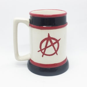 Anarchy Beer Stein Ohio Pottery Pub Mugg Kopp keramisk keramik handgjord