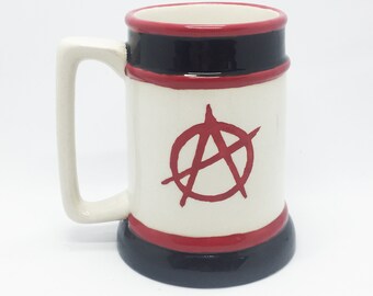 Anarchy Beer Stein Ohio Pottery Pub Mug Cup ceramic pottery handmade