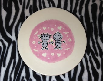 Single Large Dinner Plate Deadly Lovey Doveys handmade hand made OHIO USA ceramic pottery