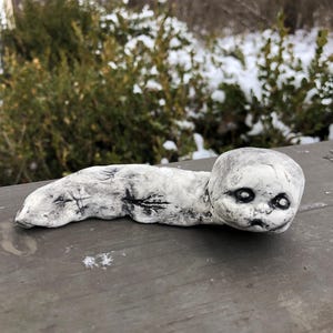 weird dead zombie baby snake handmade hand made creepy strange ceramic pottery goth punk ooak