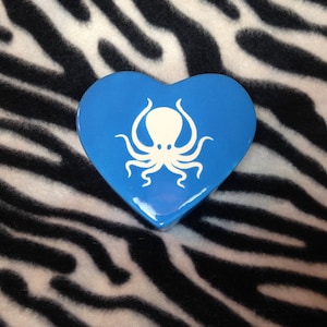 Little Blue Octopus Octopi Heart Box Handmade Hand Made OHIO USA Pottery Ceramics Tattoo