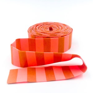 Tula Pink Neon Stripe Quilt Binding Lunar Orange 1 1/4&quot; Single Fold