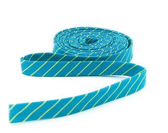 Double Fold Bias Tape 1/2'' True Colors Tiny Stripes Songbird Teal Tula Pink Bias Binding