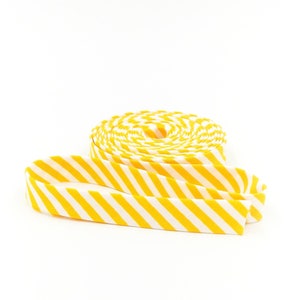 Double Fold Bias Tape Yellow & White Stripe Bias Binding