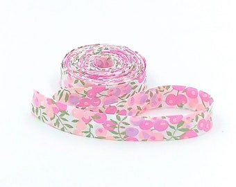 Double Fold Bias Tape 1/2'' Wide Liberty of London Tana Lawn Wiltshire Bud Pink 3 Yards