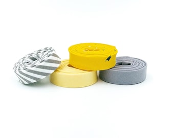 Double Fold Bias Tape 1/2'' Petites Yellow Gray Color of the Year Quad