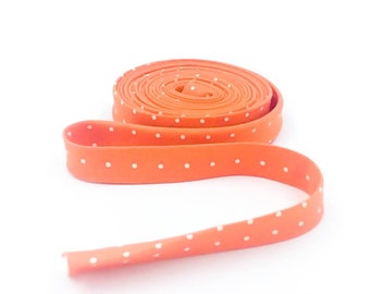 Double Fold Bias Tape 1/2'' True Colors Tiny Dots Peachy Orange Tula Pink Bias Binding