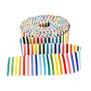 Quilt Binding Rainbow and White 1/8&#39;&#39; Stripe