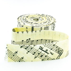 Quilt Binding Journal Basics Music Scores Parchment Single Fold 1 1/4&quot; Binding