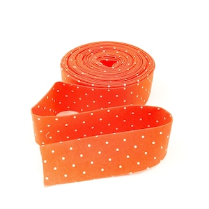 Quilt Binding Tula Pink True Colors Tiny Dot Peachy Orange Single Fold 1 1/4&quot; Binding