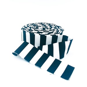 Quilt Binding Tula Pink Tent Stripe Paper Black & White 1 1/4&quot; Single Fold