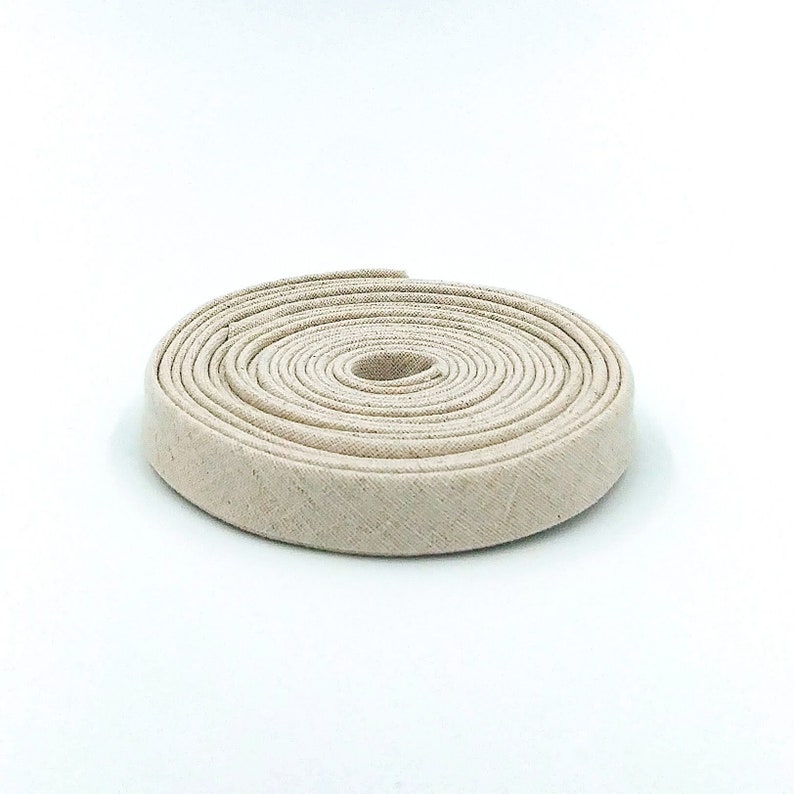 Double Fold Bias Tape 1/2'' Linen Blend Natural Bias Binding