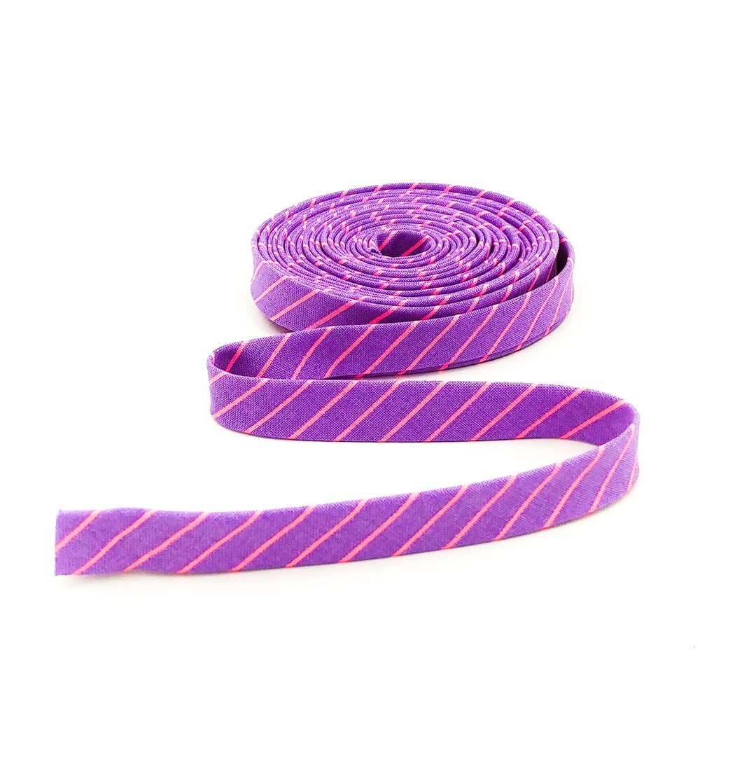 Double Fold Bias Tape 1/2'' True Colors Tiny Stripes Honesty Purple