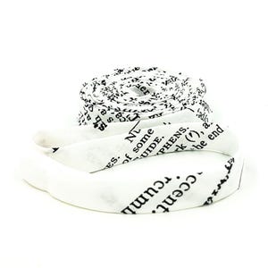 Double Fold Bias Tape Old School Dictionary Text Black and White 1/2&#39;&#39; Bias Binding