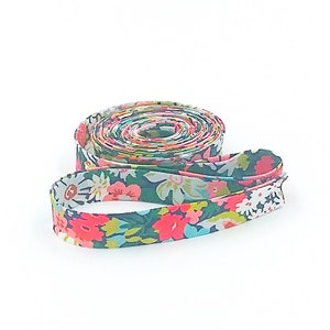 Double Fold Bias Tape 1/2'' Wide Liberty of London Tana Lawn Thorpe Forest Green 3 Yards Bias Binding image 1