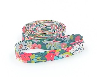 Double Fold Bias Tape 1/2'' Wide Liberty of London Tana Lawn Thorpe Forest Green 3 Yards Bias Binding