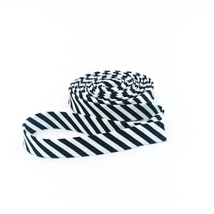 Double Fold Bias Tape Black & White Stripe Bias Binding image 1