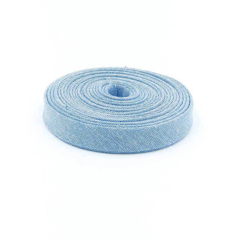 Double Fold Bias Tape 1/2'' Chambray Light Indigo Bias Binding image 2