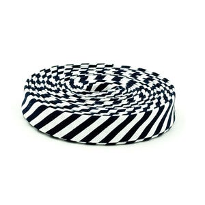 1/2" Double Fold Bias Tape Black and White Stripe Bias Binding